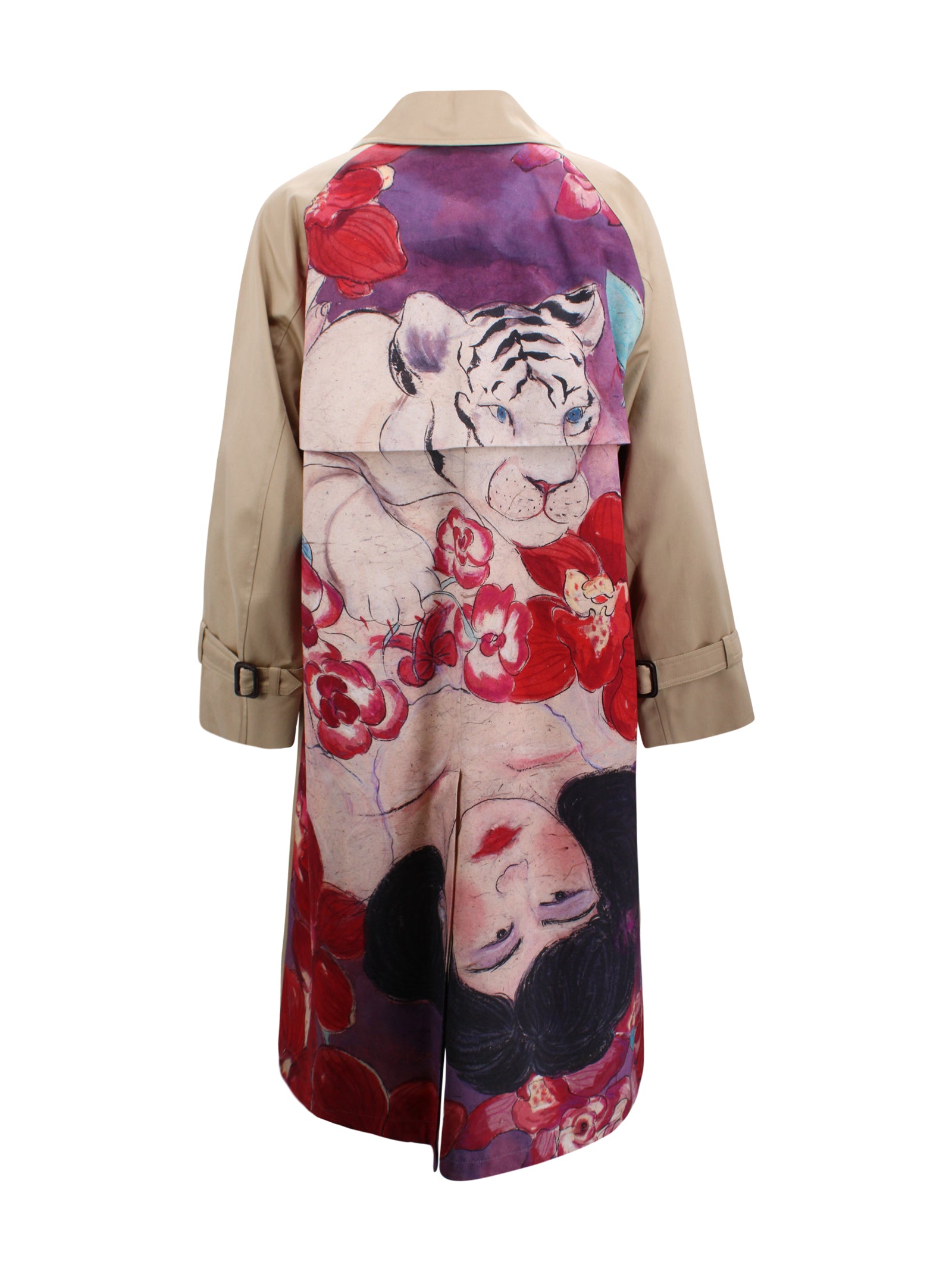 Cappotto doppiopetto in cotone con stampa sul retro Max Mara Weekend 2615021016600 001 