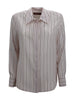 Camicia in pura seta con motivo stampato all over