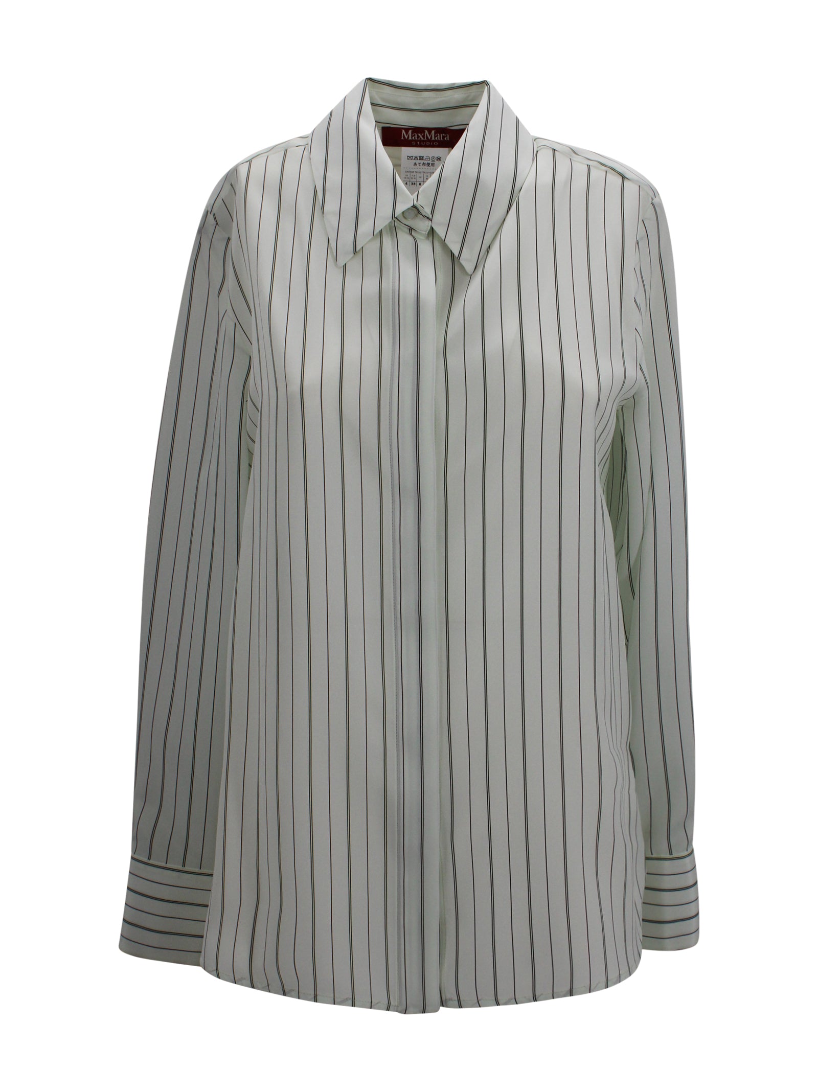 Camicia in pura seta con motivo stampato all over Max Mara Studio 2616111011600 002 