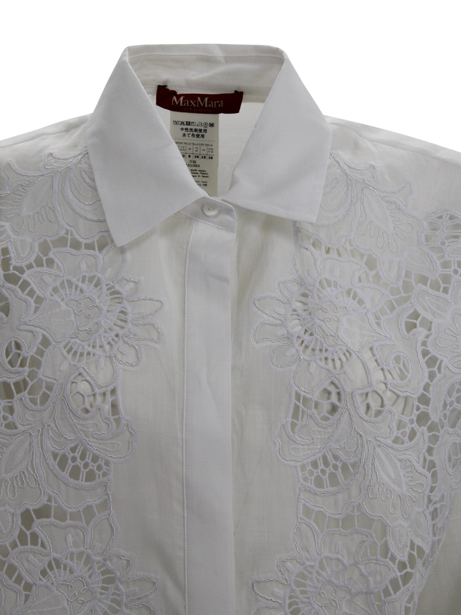 Camicia in ramié con ricamo Sangallo Max Mara Studio 2616111012600 031 