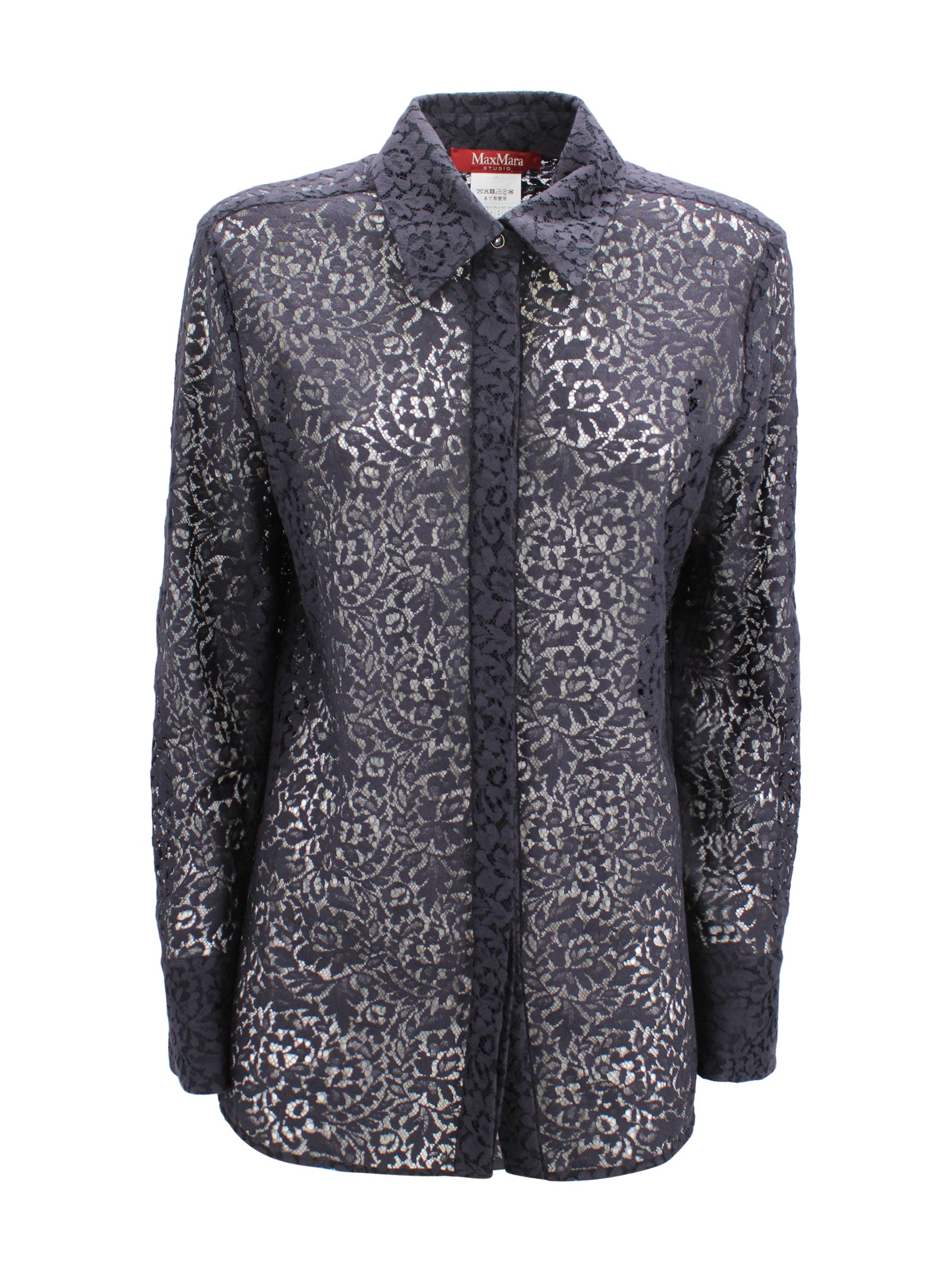 Camicia in pizzo su base in tulle Max Mara Studio 2616111021600 002 