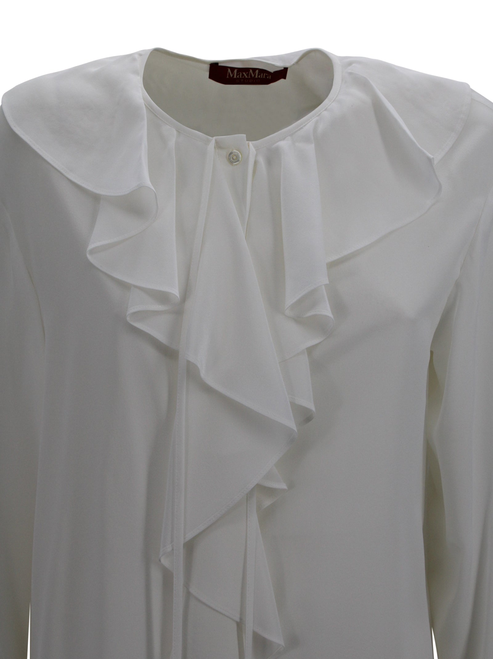 Blusa in seta Mstepica con dettagli a balze Max Mara Studio 2616111031600 008 