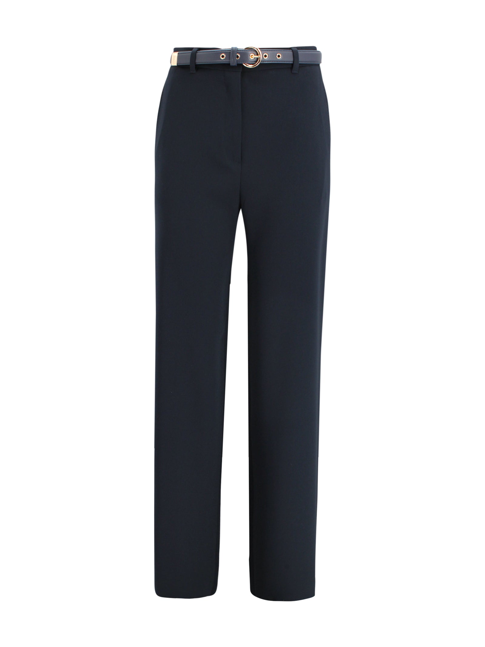 Pantalone wide leg in cady con cintura in nappa Max Mara Studio 2616131025600 005 