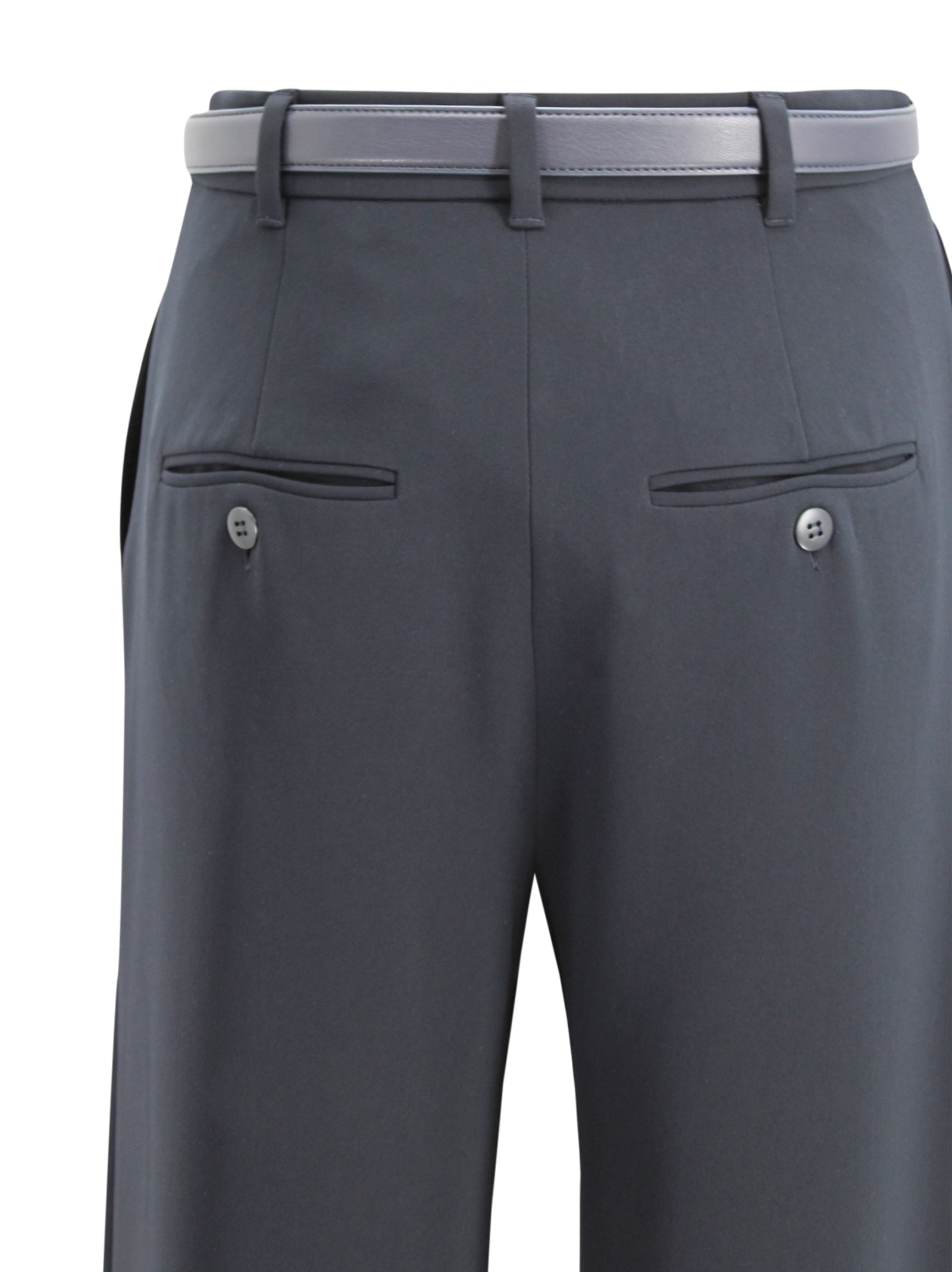 Pantalone wide leg in cady con cintura in nappa Max Mara Studio 2616131025600 005 