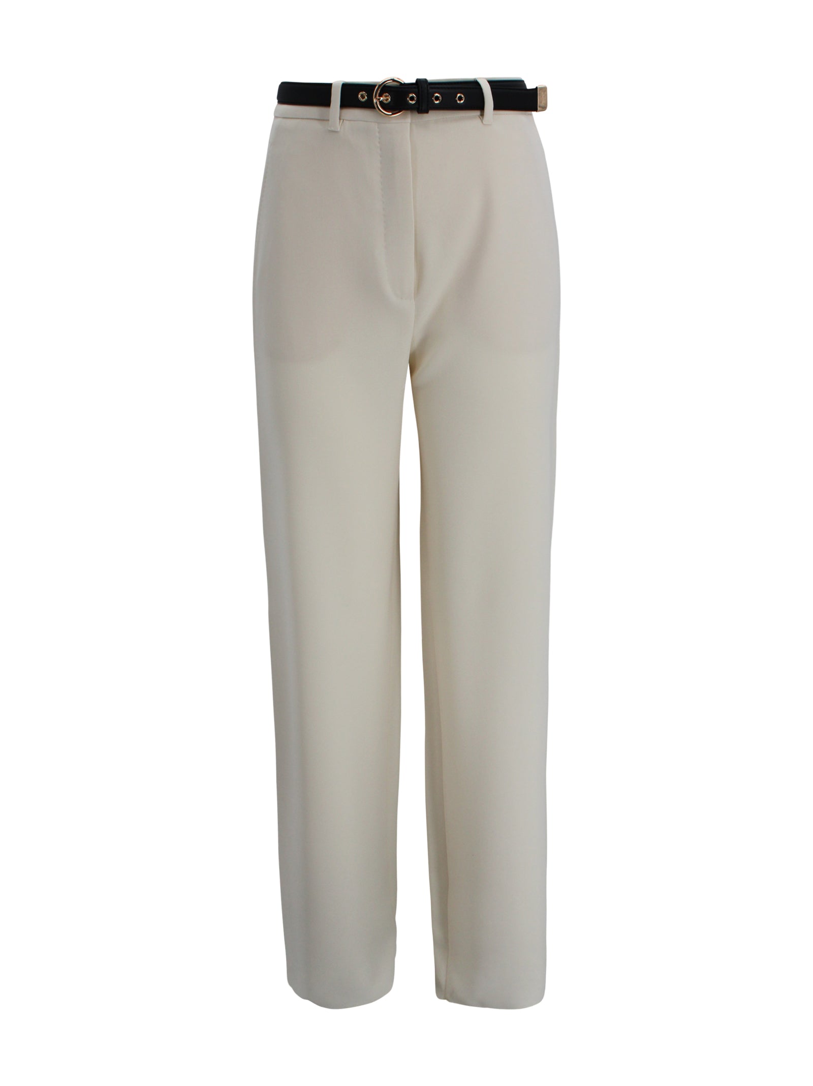 Pantalone wide leg in cady con cintura in nappa Max Mara Studio 2616131025600 060 