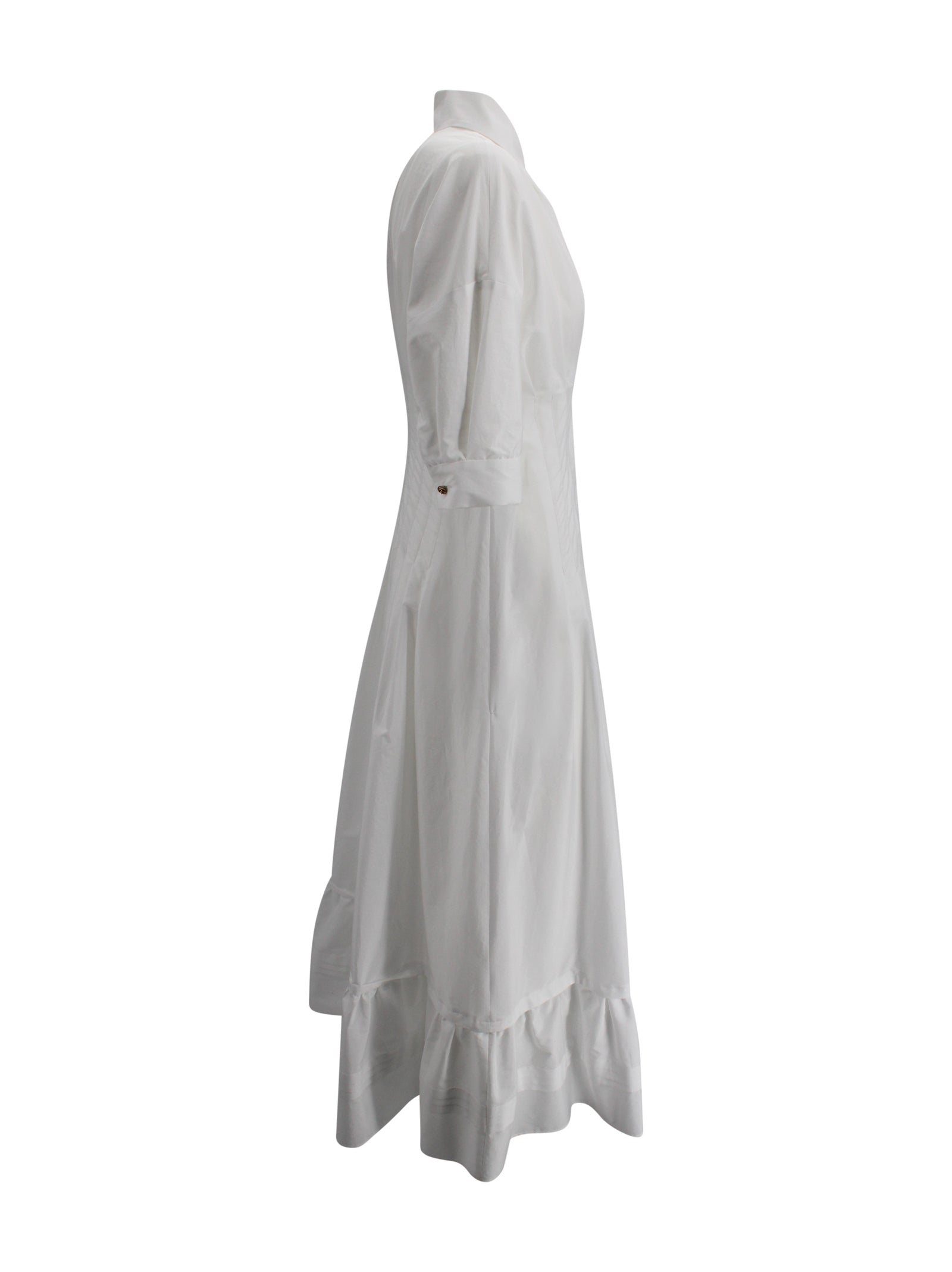 Abito Lungo Fit and Flare in Popeline di Cotone Max Mara Studio 2616221032600 001 