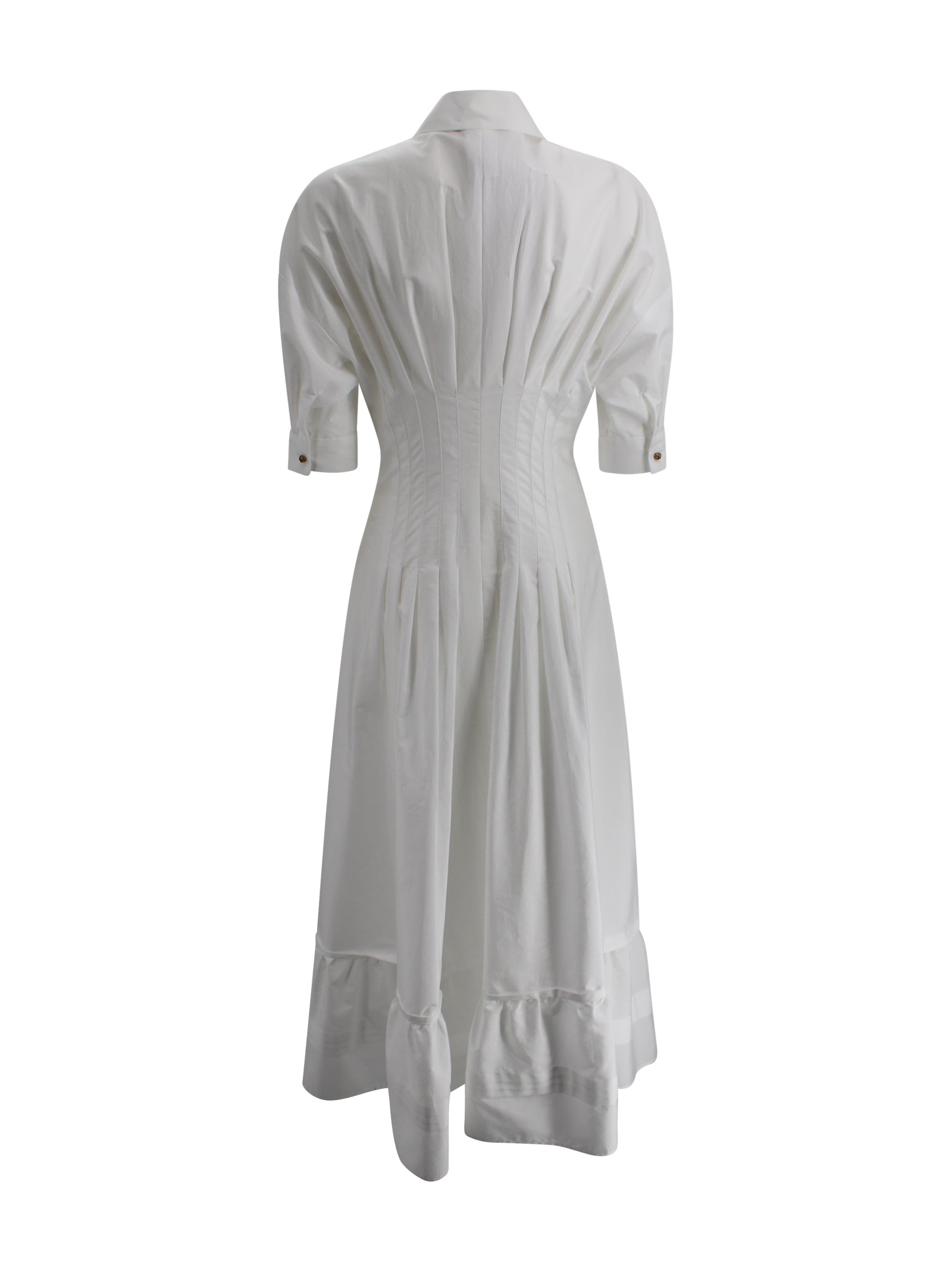 Abito Lungo Fit and Flare in Popeline di Cotone Max Mara Studio 2616221032600 001 