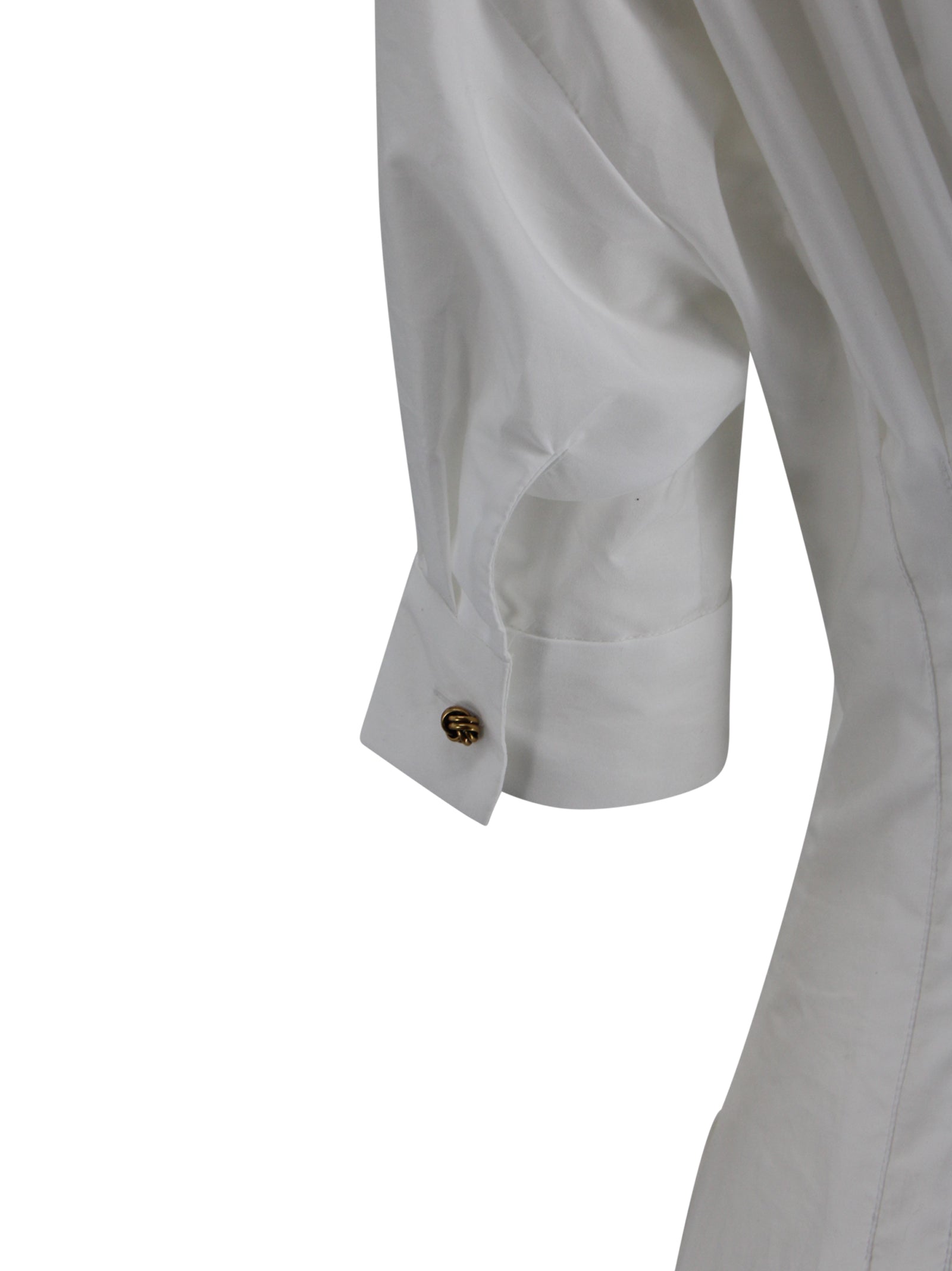 Abito Lungo Fit and Flare in Popeline di Cotone Max Mara Studio 2616221032600 001 