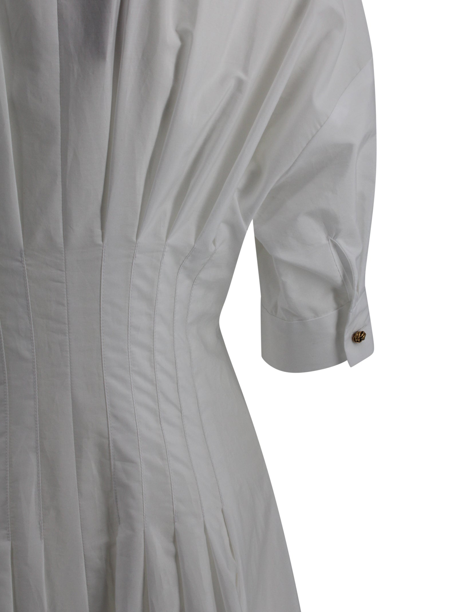 Abito Lungo Fit and Flare in Popeline di Cotone Max Mara Studio 2616221032600 001 