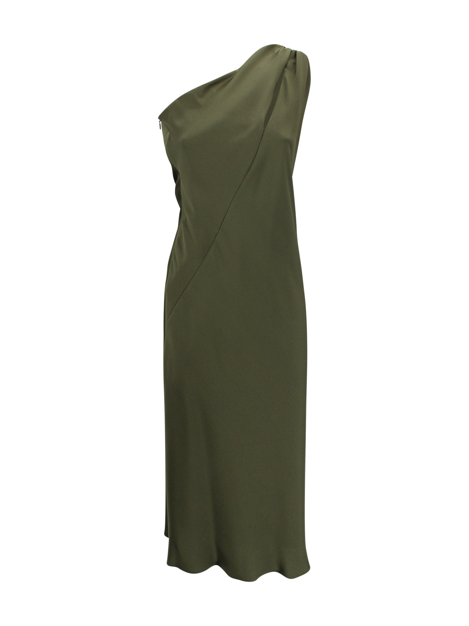 Abito lungo monospalla in raso lucido Max Mara Studio 2616221033600 003 