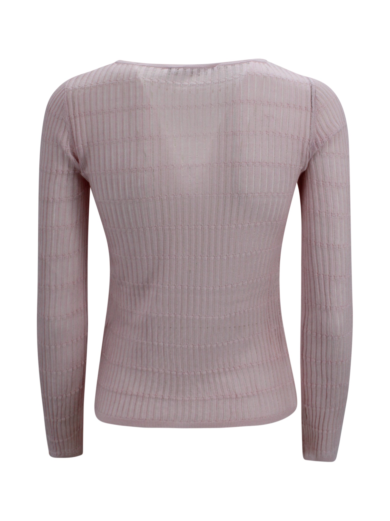 Maglia slim fit in lana e seta con dettagli a costine Max Mara Studio 2616361061600 002 