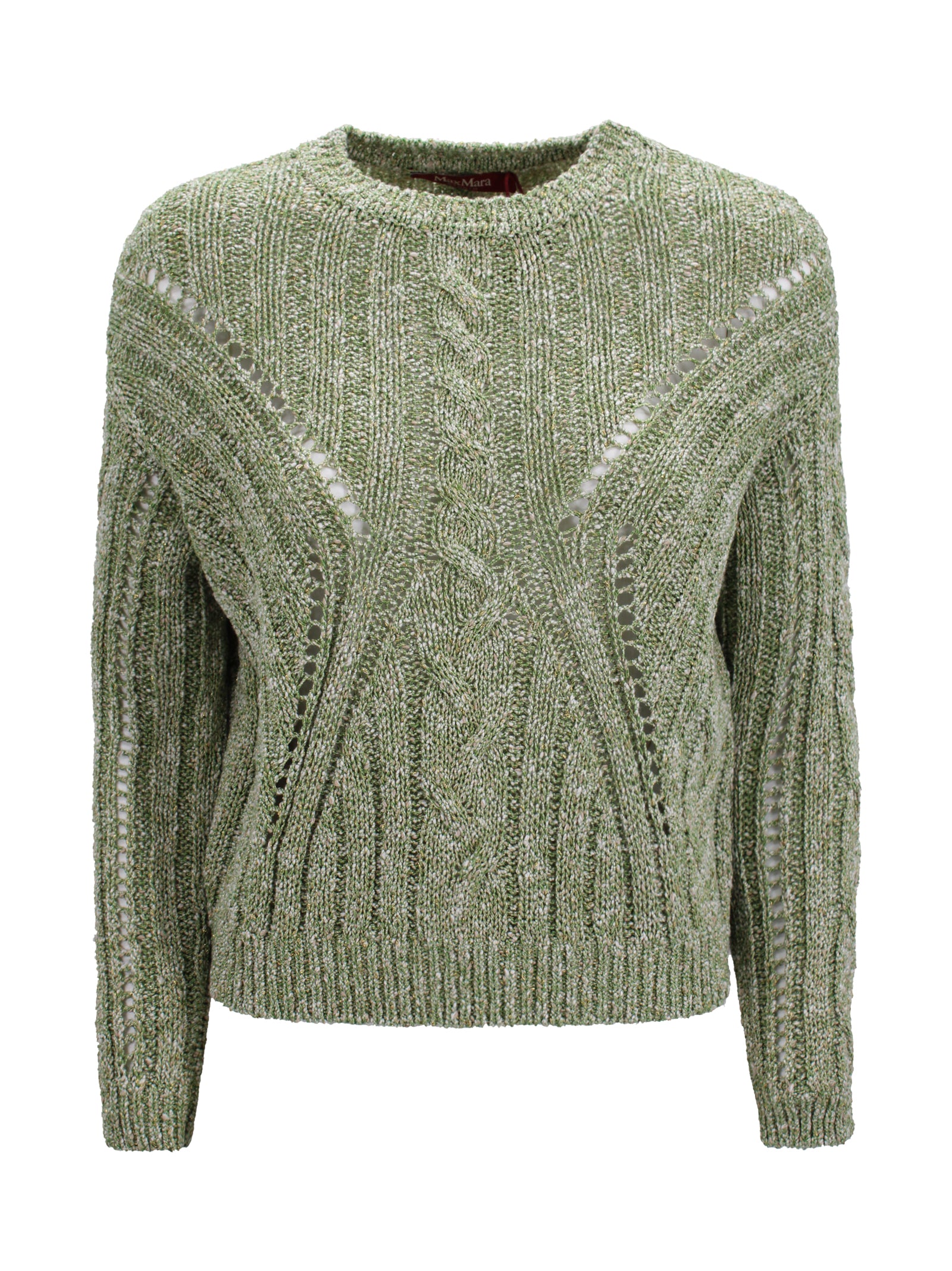 Maglia cropped boxy in filato misto alpaca con fibre metalliche Max Mara Studio 2616361111600 002 