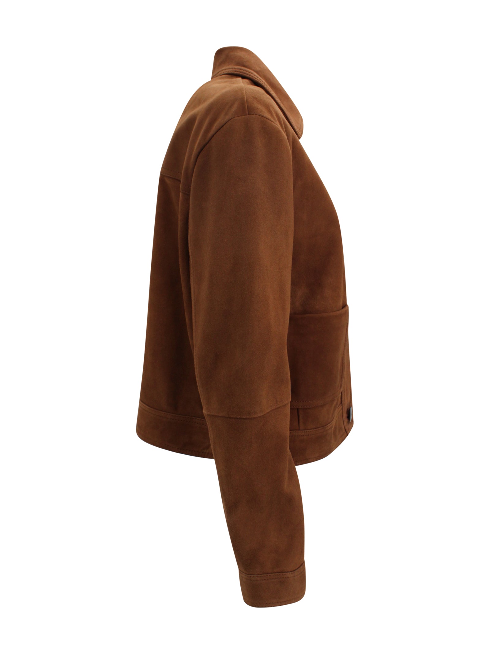 Giacca monopetto crop in pelle scamosciata Max Mara Studio 2616441021600 002 