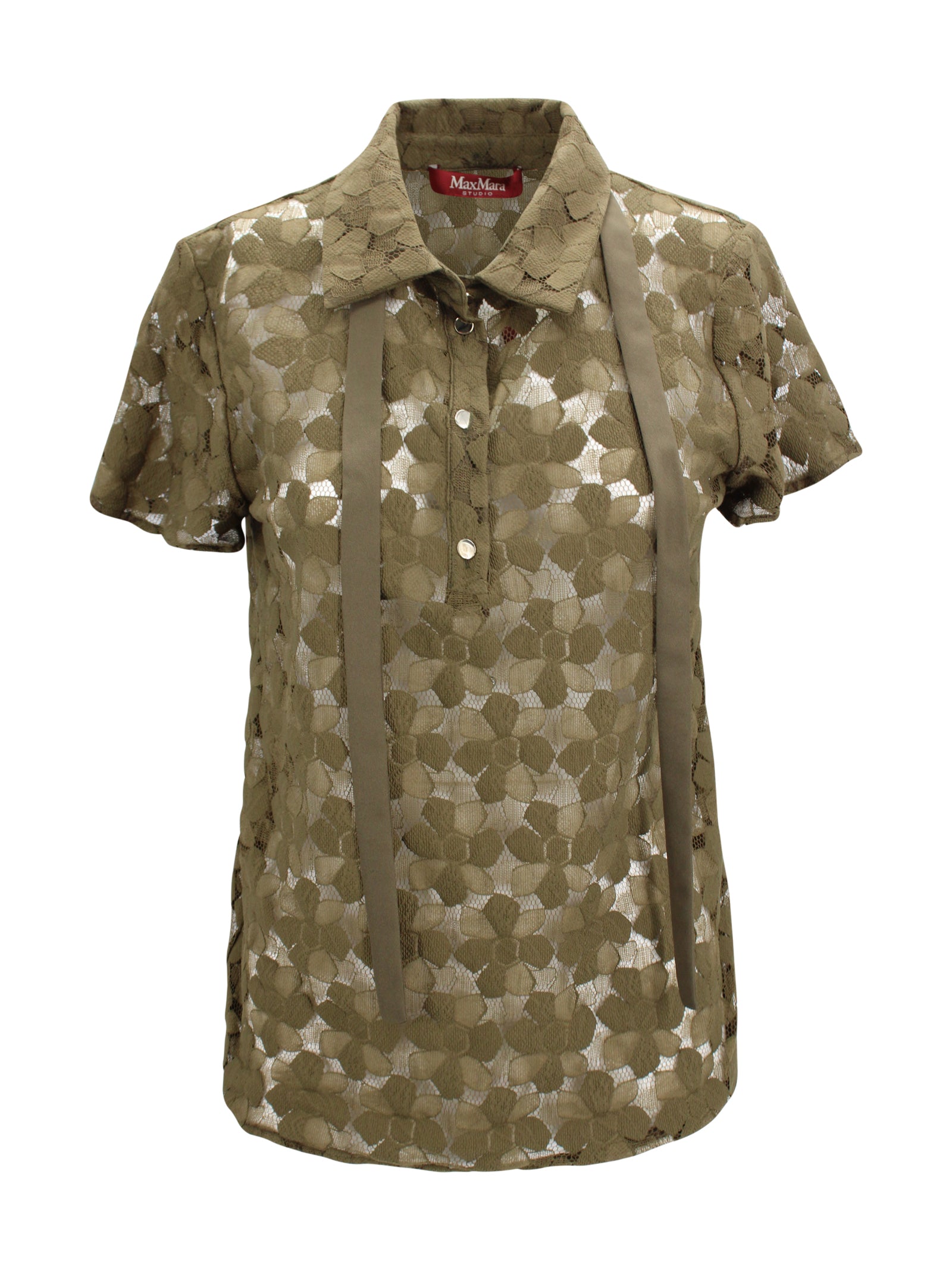 Maglia in pizzo con colletto e scollo a V Max Mara Studio 2616941011600 001 
