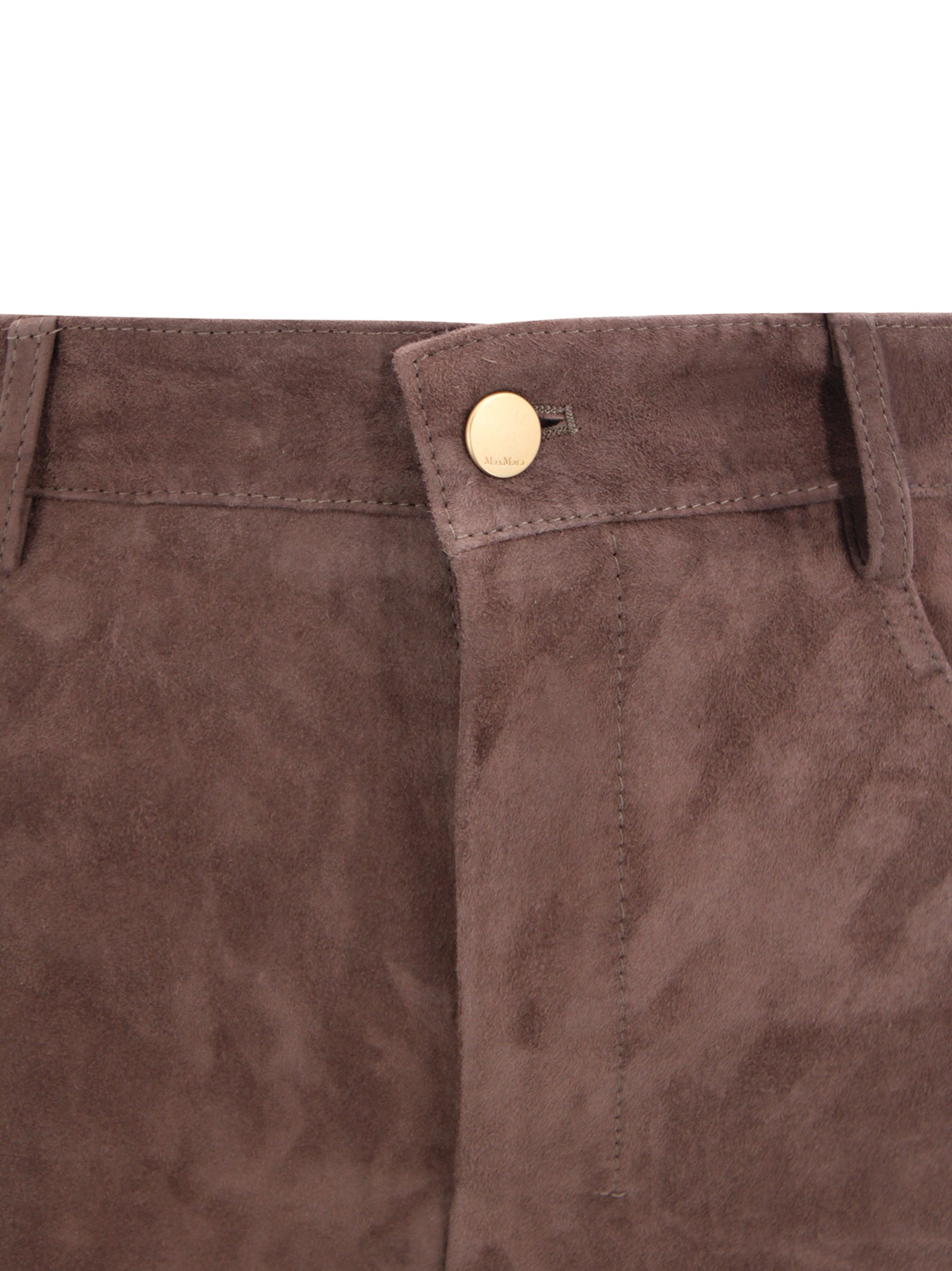 Pantalone Fulmine in pelle scamosciata a vita alta S MAXMARA 1 2619431011600 002 
