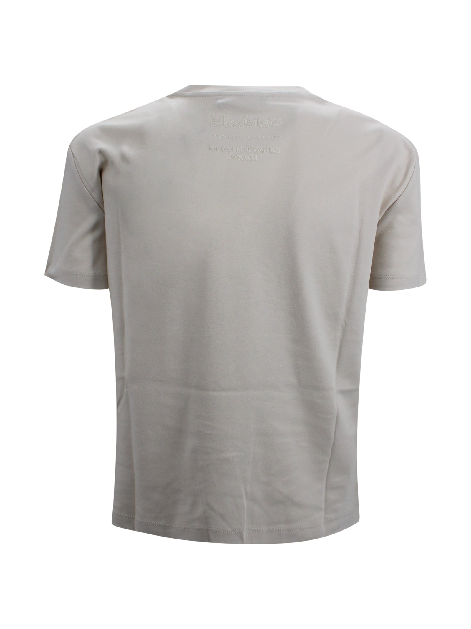 T-shirt basic in cotone con ricamo S MAXMARA 1 2619971021600 012 