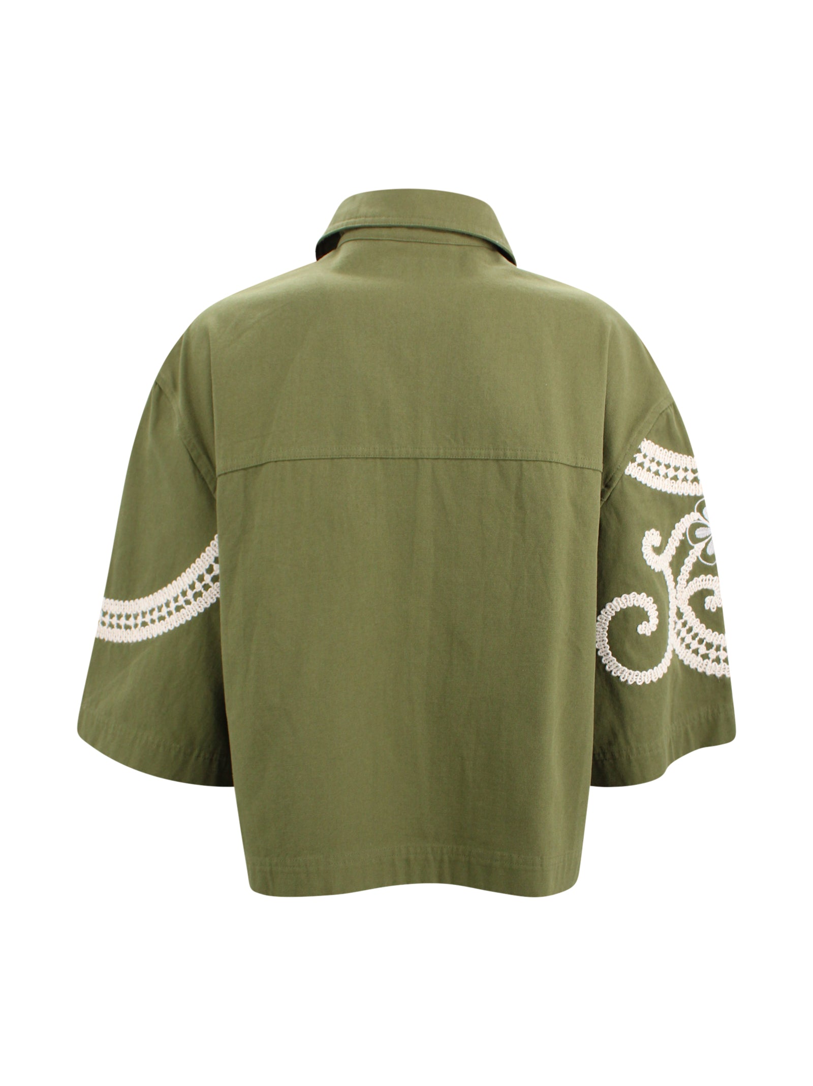 Giacca camicia in cotone con ricami Max Mara Weekend 2615041012600 001 