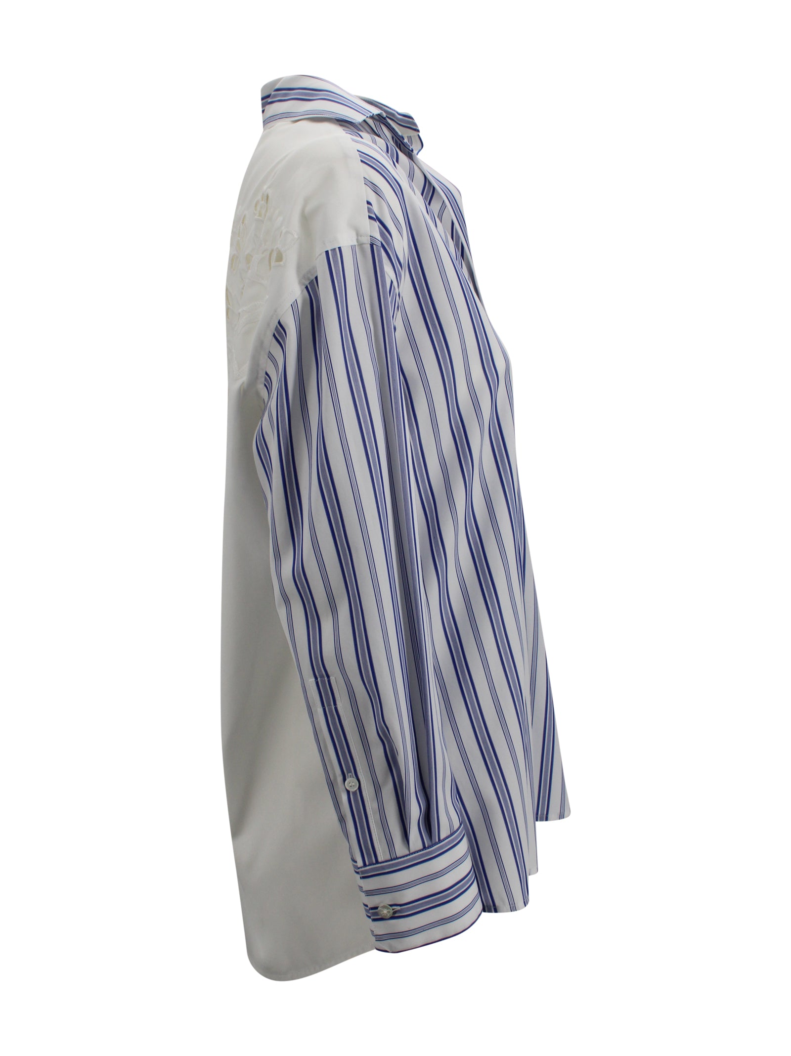 Camicia a righe con ricamo Sangallo Max Mara Weekend 2615111012600 050 