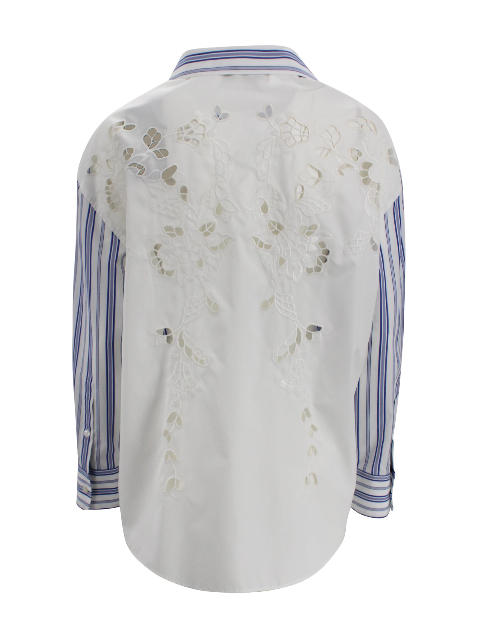 Camicia a righe con ricamo Sangallo Max Mara Weekend 2615111012600 050 