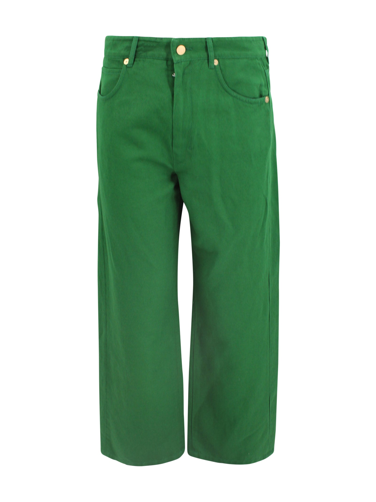 Pantaloni 5 tasche in drill di cotone e lino S MAXMARA 2 2619131083600 003 