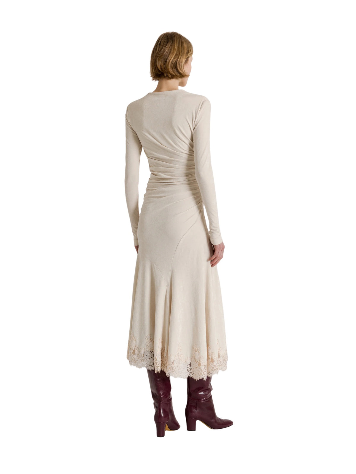 Abito midi in velluto stretch con bordo in pizzo Alberta Ferretti 262U_0431-6645 0003 