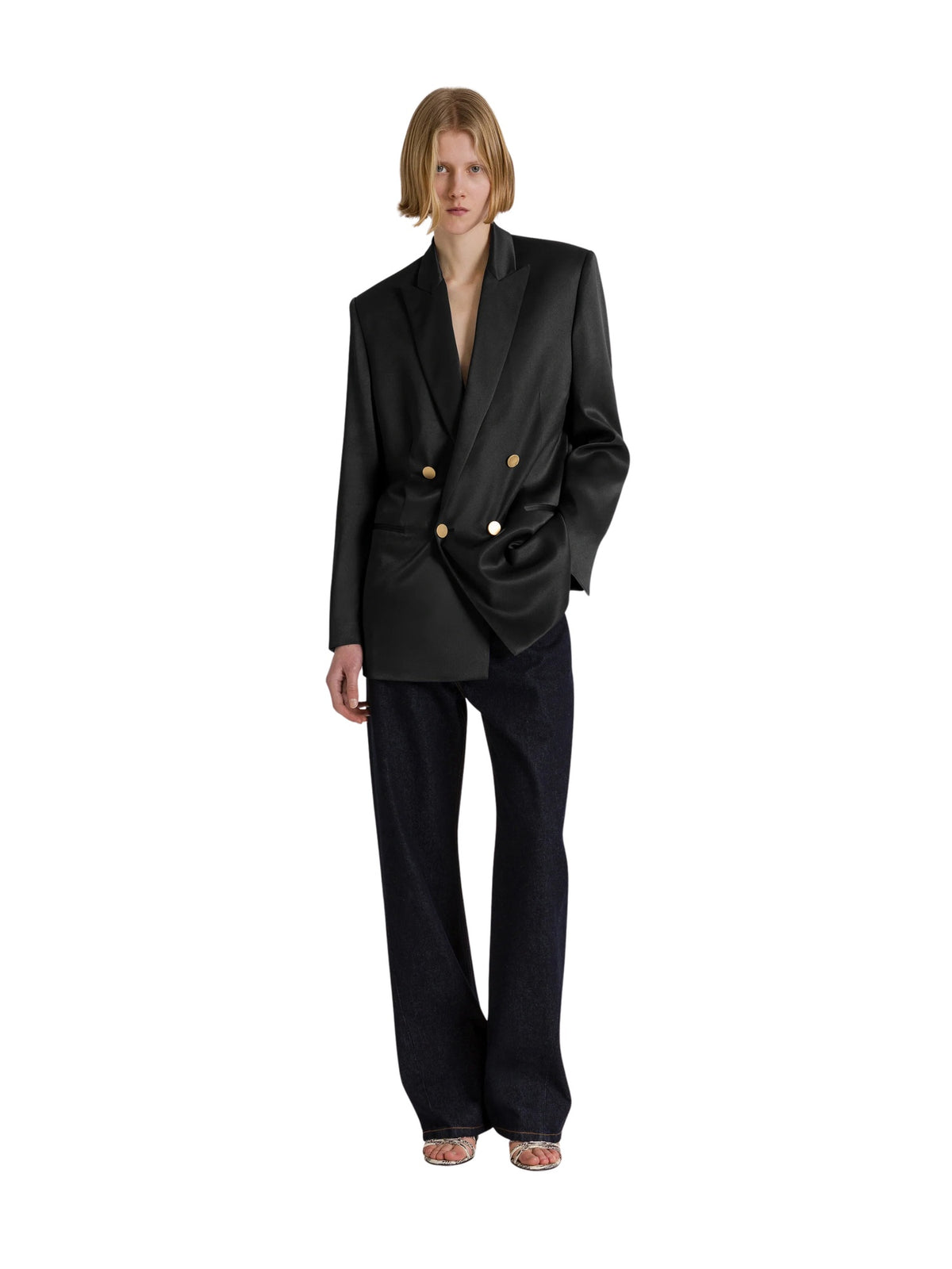 Blazer doppiopetto in raso lucido Alberta Ferretti 262U_0505-6627 0555 