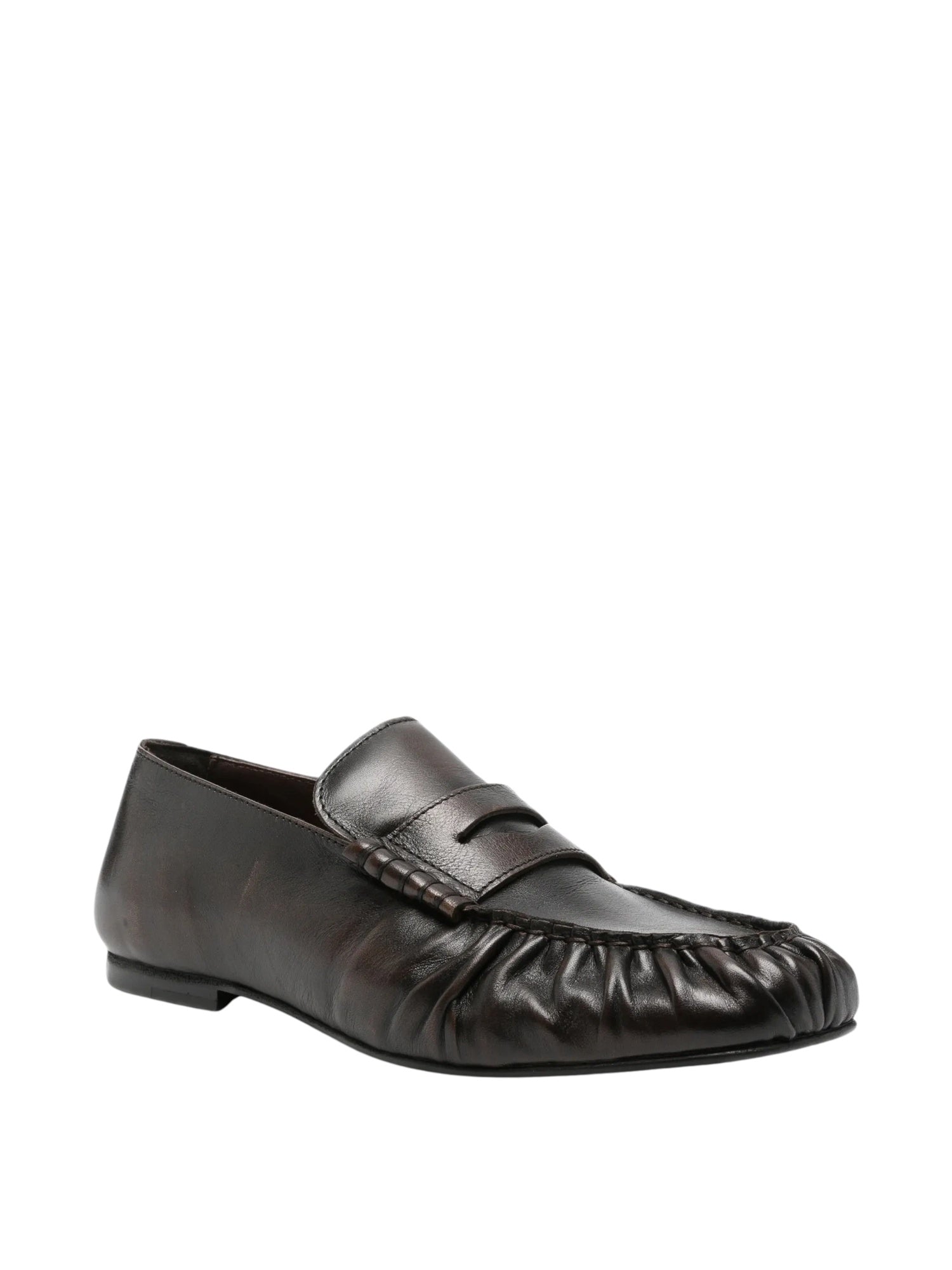 Aven Mocassini in Pelle Marrone con Effetto Vintage<BR/> Alohas S101406 01 