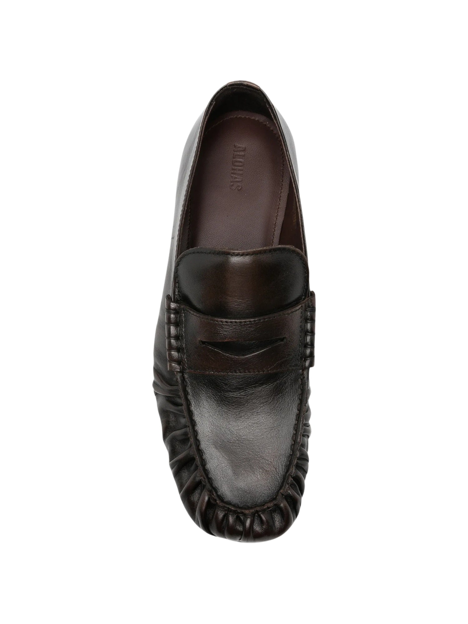 Aven Mocassini in Pelle Marrone con Effetto Vintage<BR/> Alohas S101406 01 