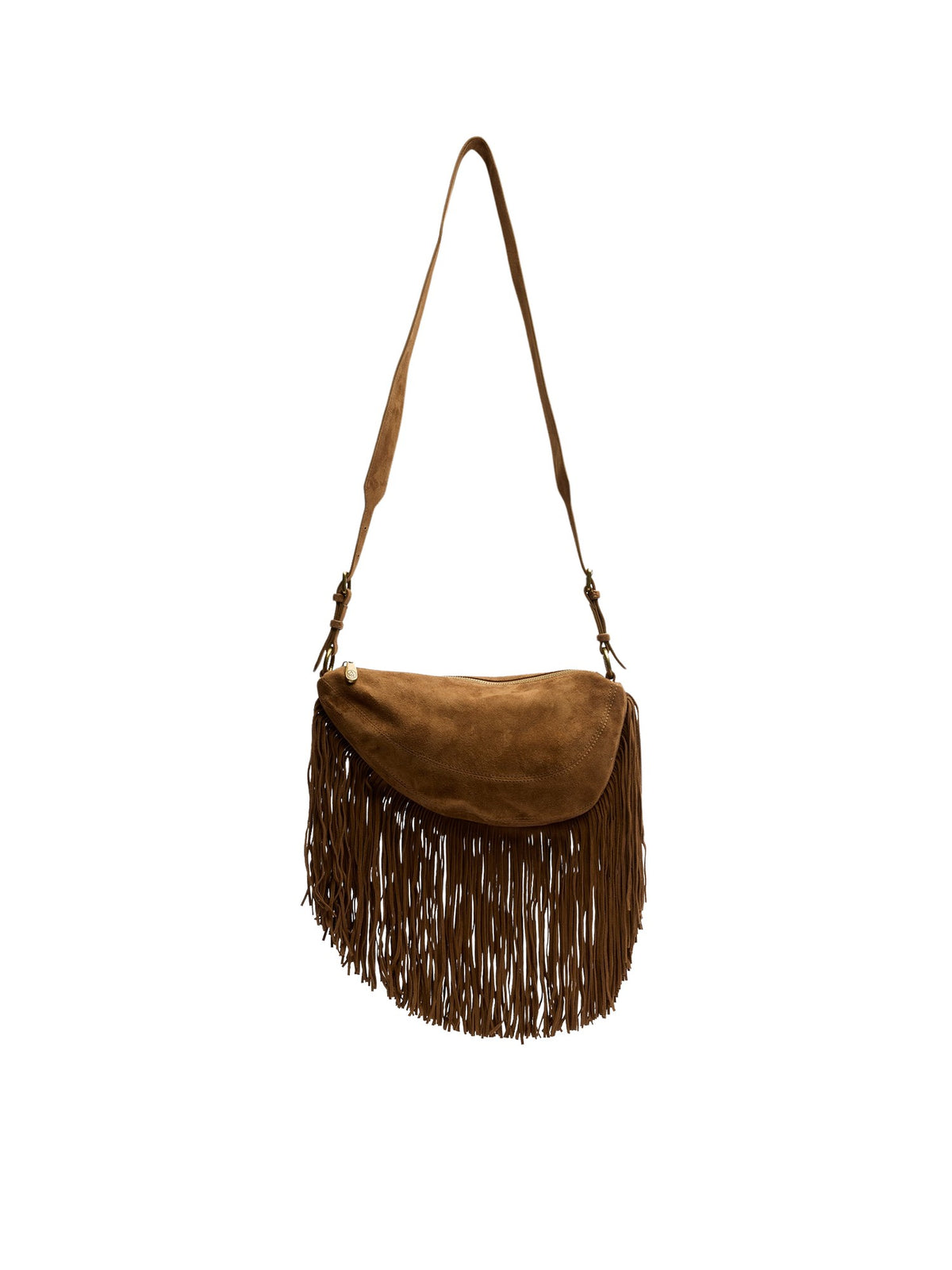 Borsa a spalla Astrid Fringes in suede marrone Ash F26-ASTRIDFR033 MARRON GLACE 