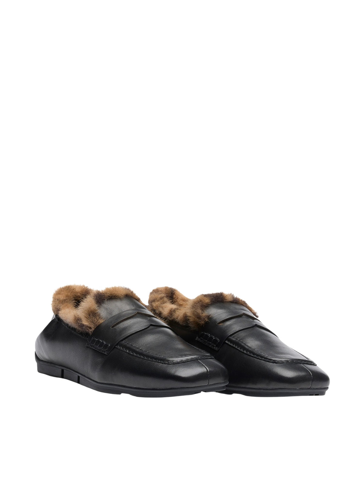 Mocassini Barkley Fur in pelle nera Ash F26-BARKLEYFUR02 NAPPA NERA 