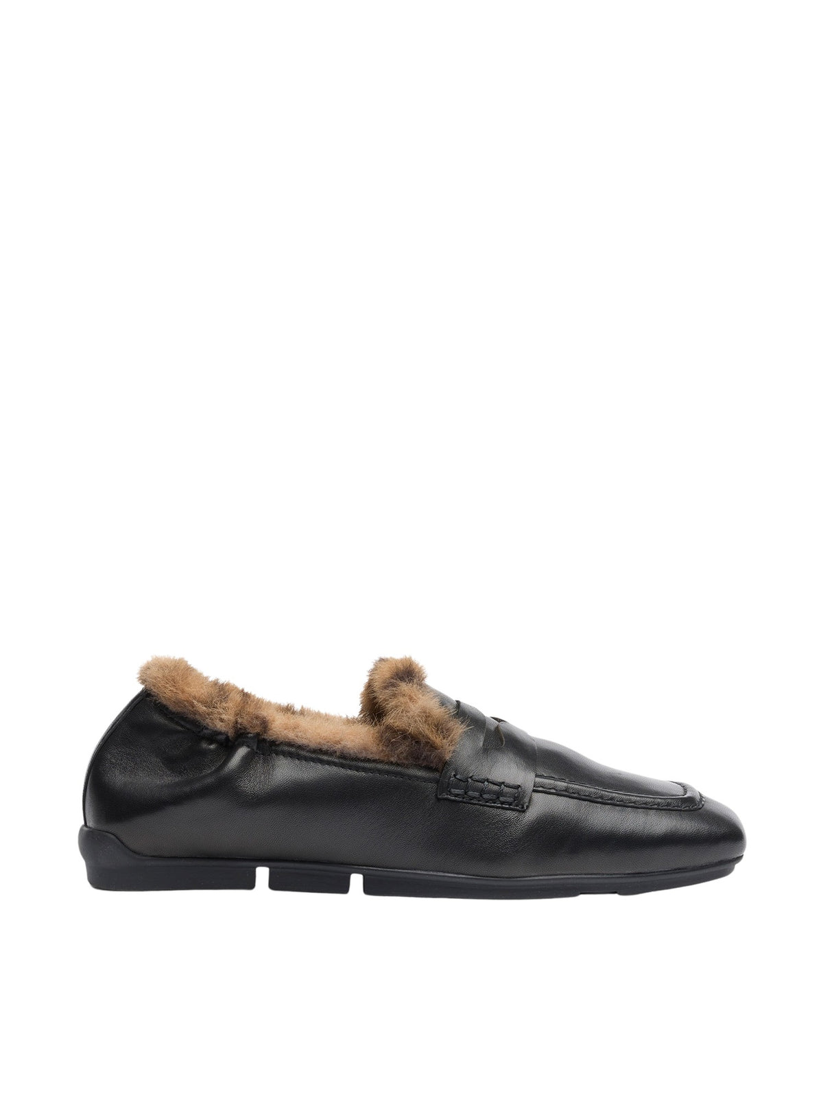 Mocassini Barkley Fur in pelle nera Ash F26-BARKLEYFUR02 NAPPA NERA 