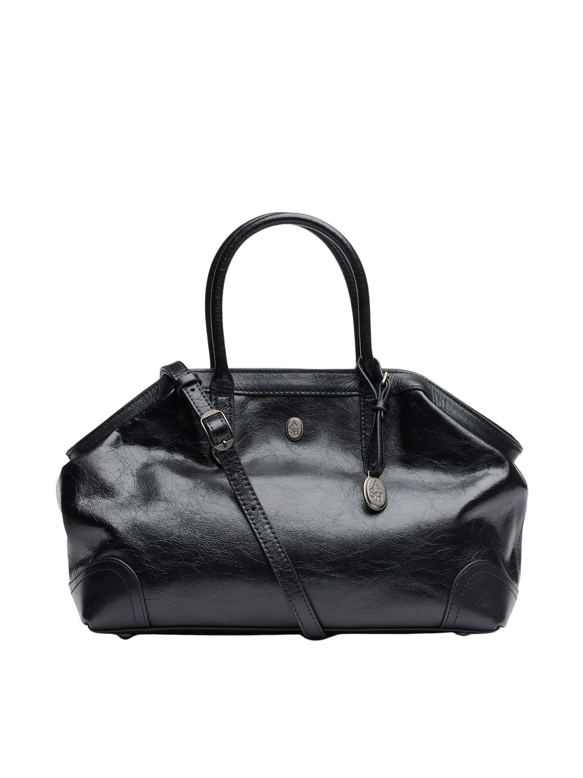 Borsa Justine in pelle effetto vintage nera Ash F26-JUSTINE099 NERO CARBONIO 