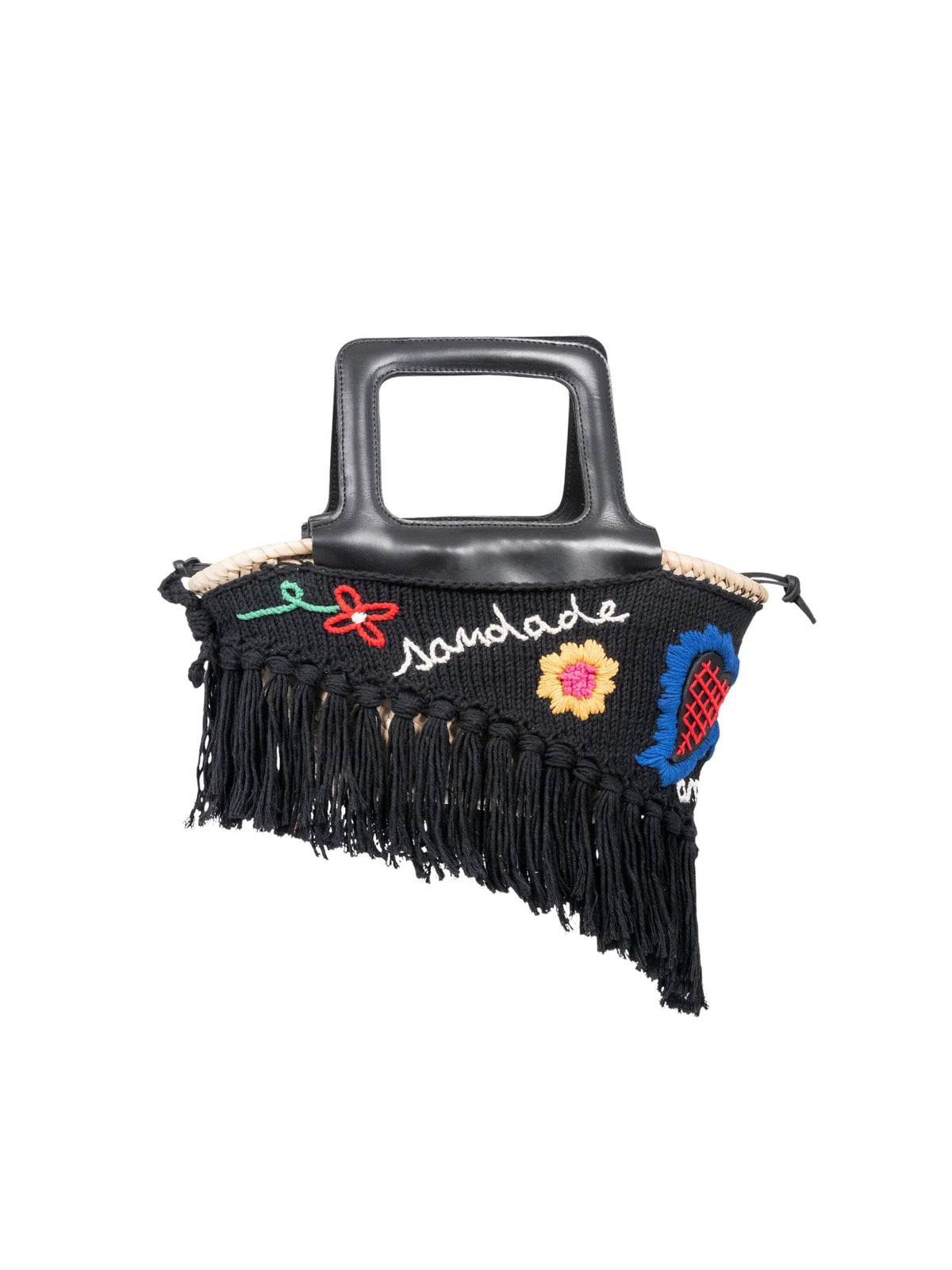 Borsa Minho ricamata Entrudo MINHO EMBROIDERED BASKET BLACK 