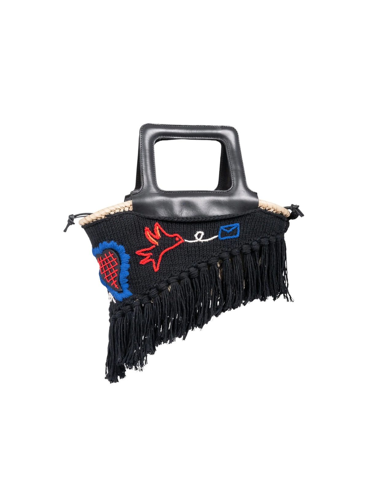 Borsa Minho ricamata Entrudo MINHO EMBROIDERED BASKET BLACK 