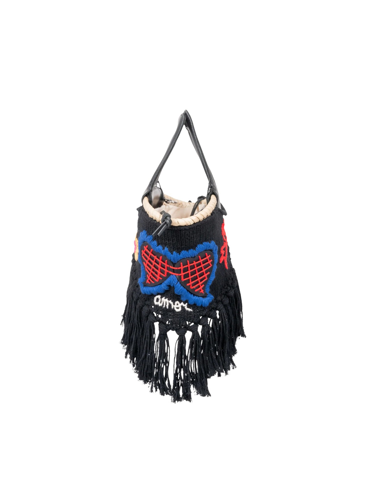 Borsa Minho ricamata Entrudo MINHO EMBROIDERED BASKET BLACK 