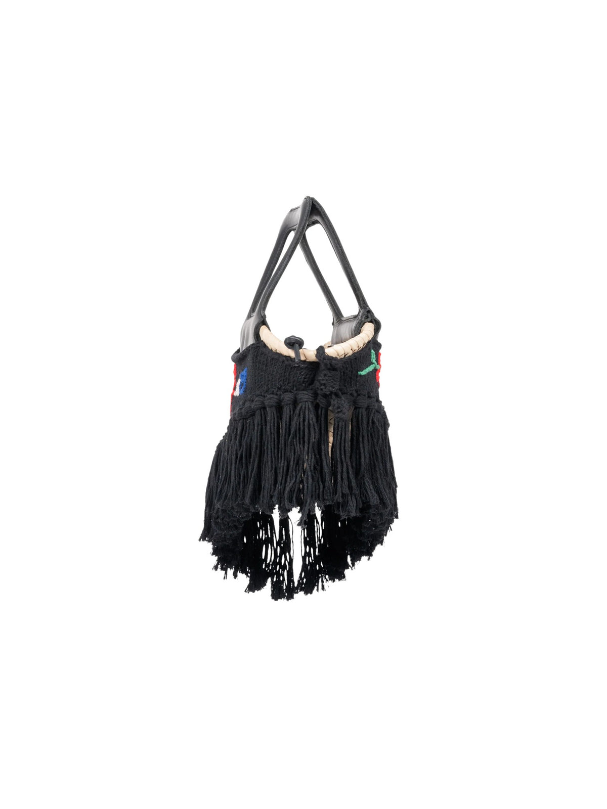 Borsa Minho ricamata Entrudo MINHO EMBROIDERED BASKET BLACK 