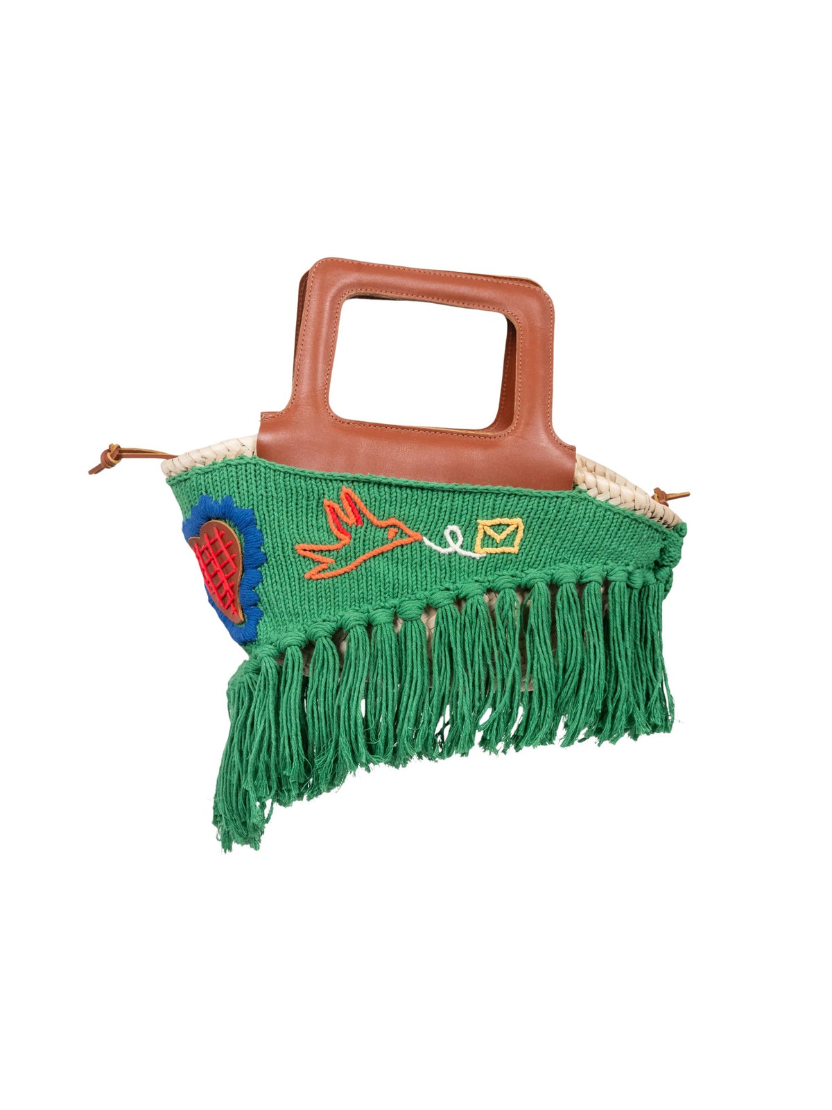 Borsa Minho ricamata Entrudo MINHO EMBROIDERED BASKET GREEN 