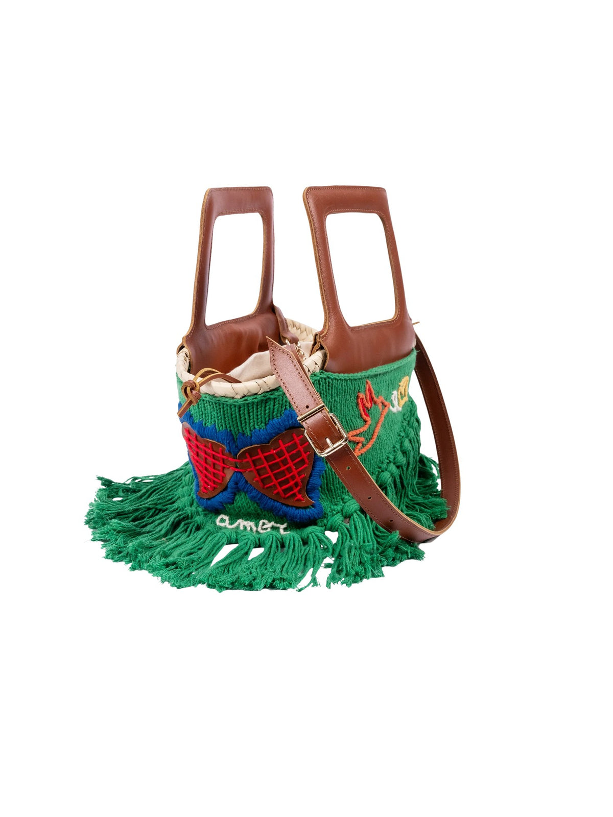 Borsa Minho ricamata Entrudo MINHO EMBROIDERED BASKET GREEN 