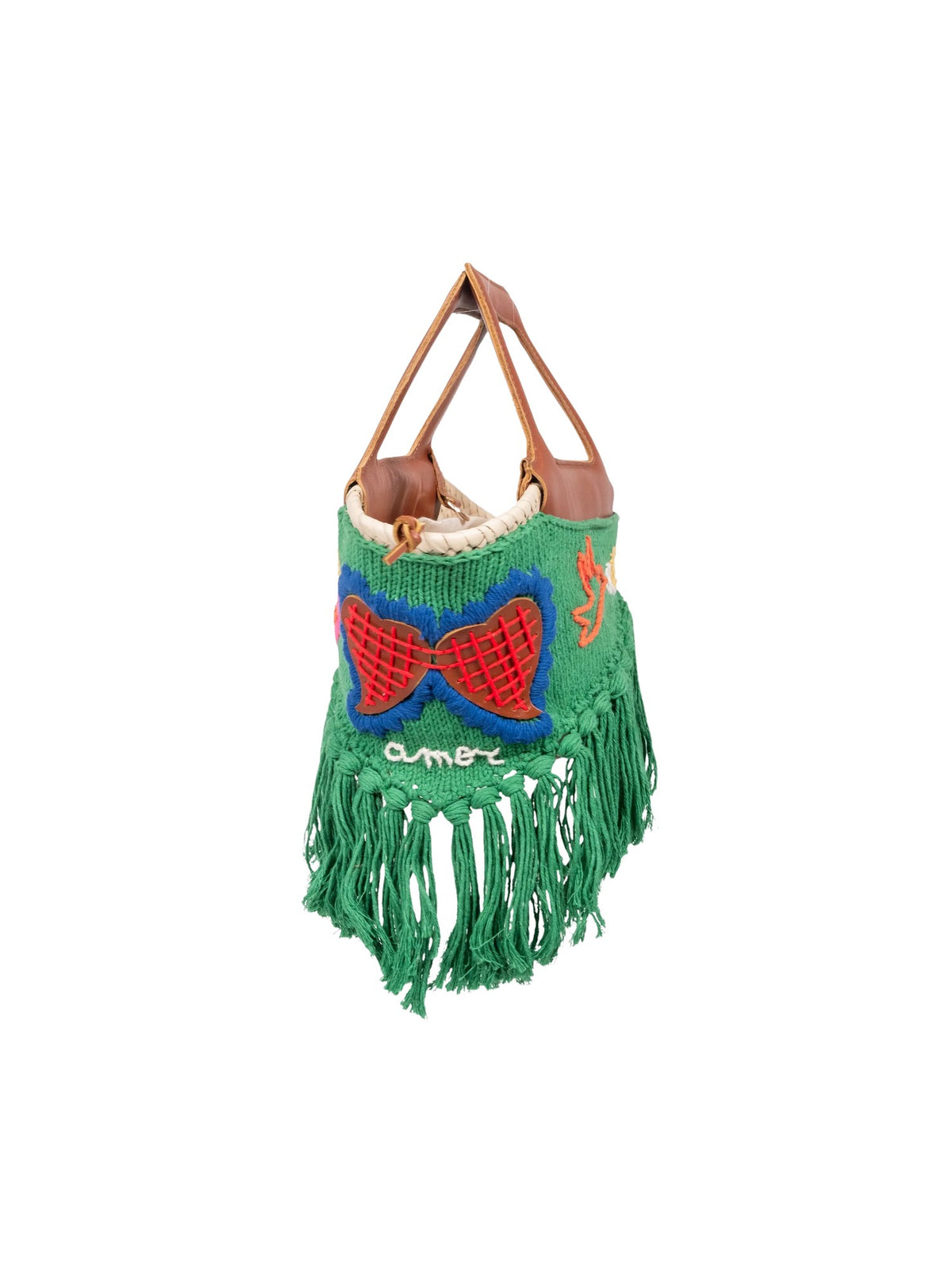 Borsa Minho ricamata Entrudo MINHO EMBROIDERED BASKET GREEN 