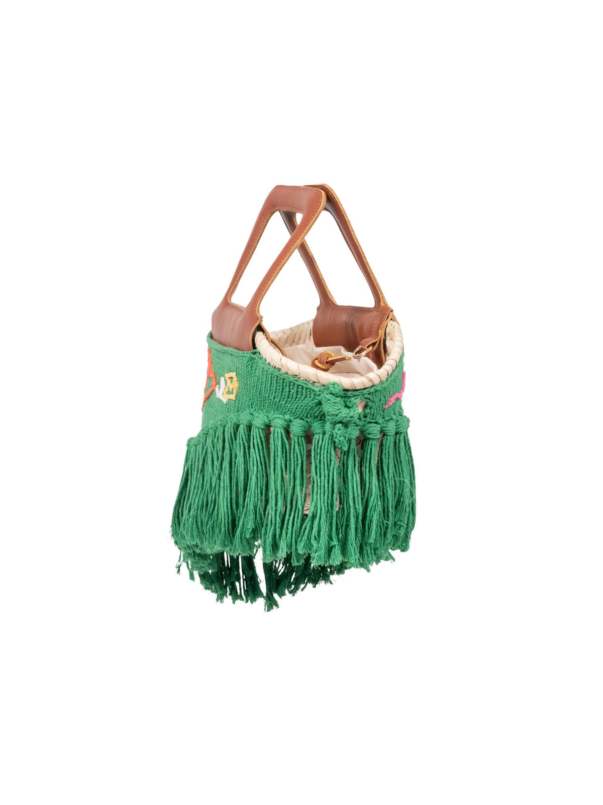 Borsa Minho ricamata Entrudo MINHO EMBROIDERED BASKET GREEN 
