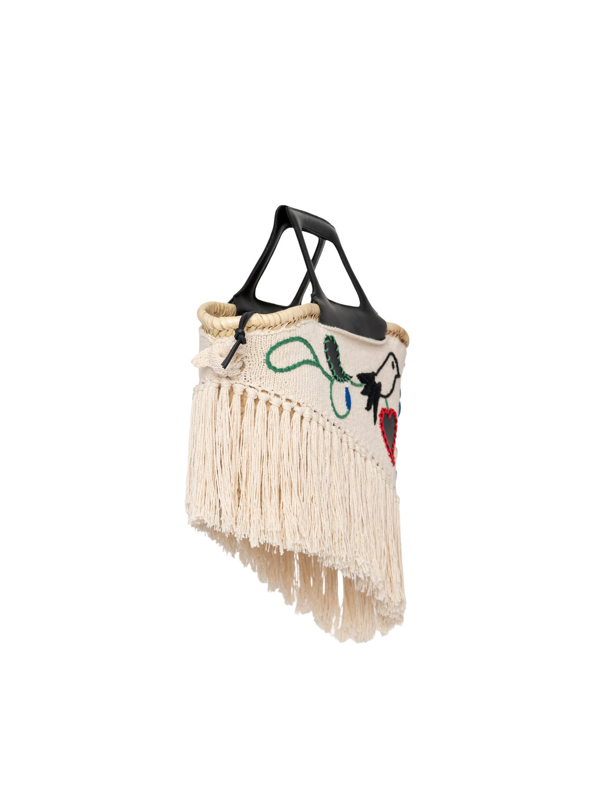 Borsa Viana ricamata Entrudo VIANA EMBROIDERED BASKET CREAM 