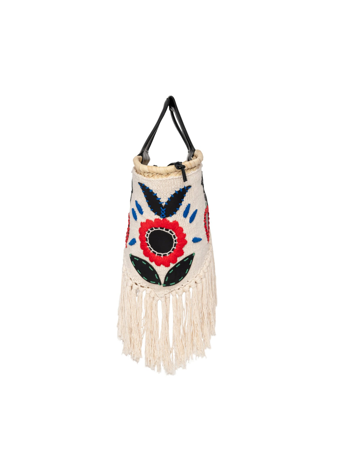 Borsa Viana ricamata Entrudo VIANA EMBROIDERED BASKET CREAM 