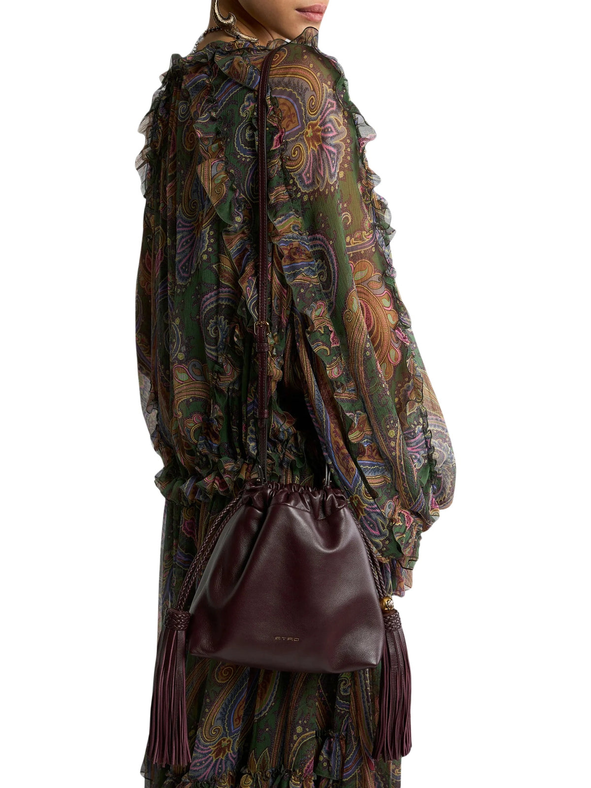 Mini borsa Kalispera in pelle con nappine<BR/> Etro Milano WP1B0041 AP466F0575 