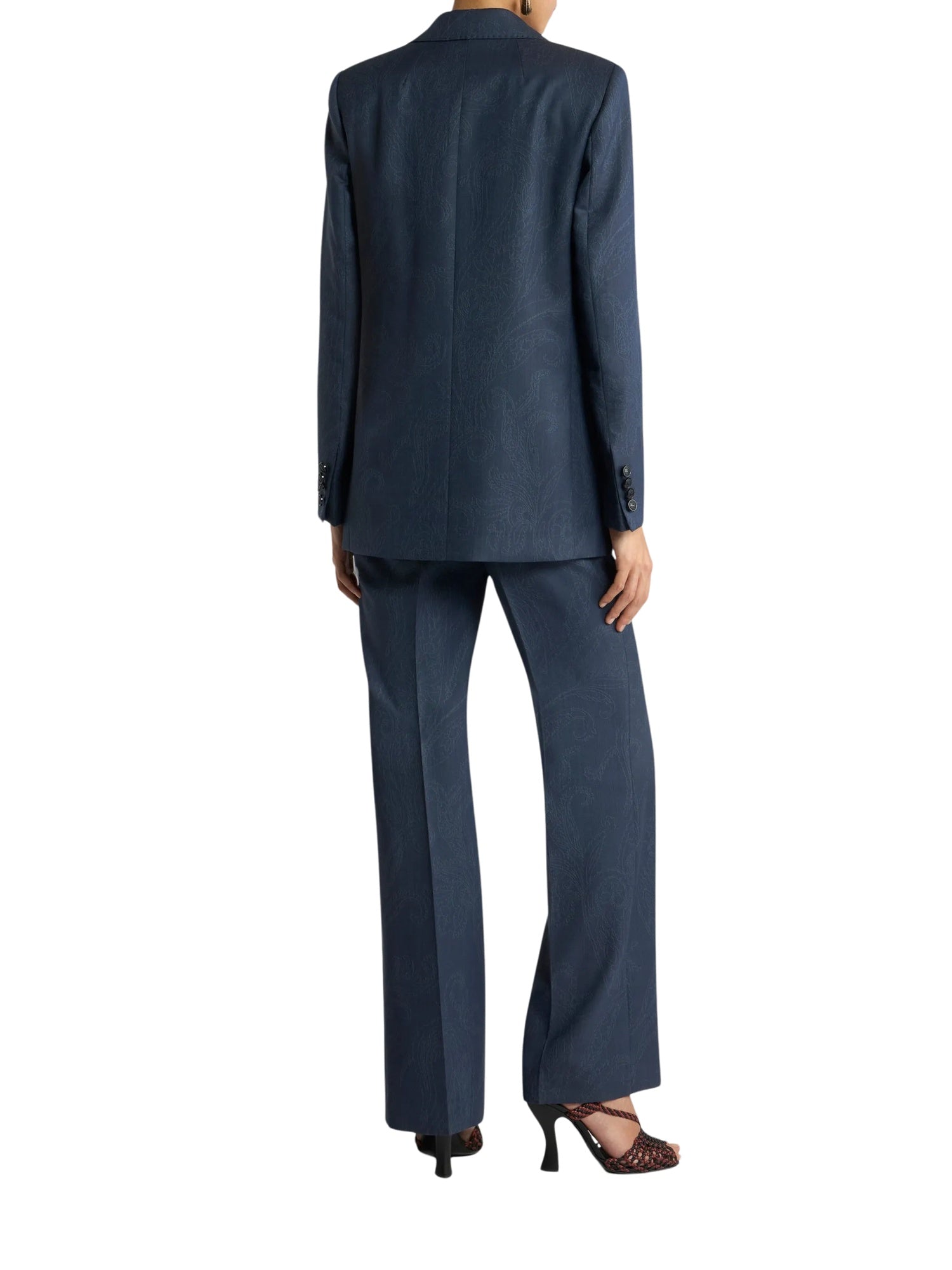 Giacca monopetto in lana jacquard con motivo Paisley<BR/> Etro Milano WRCA0042 99TJ212B0112 