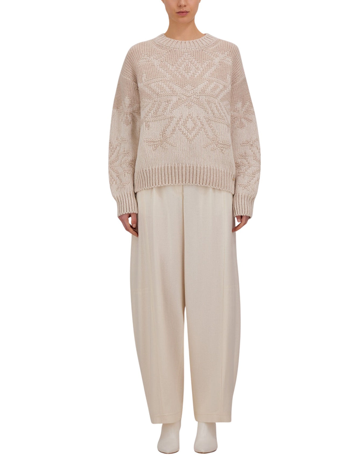 Maglione con inserto vanisé e motivo a fiocchi di neve Herno MG000258D 703811985 