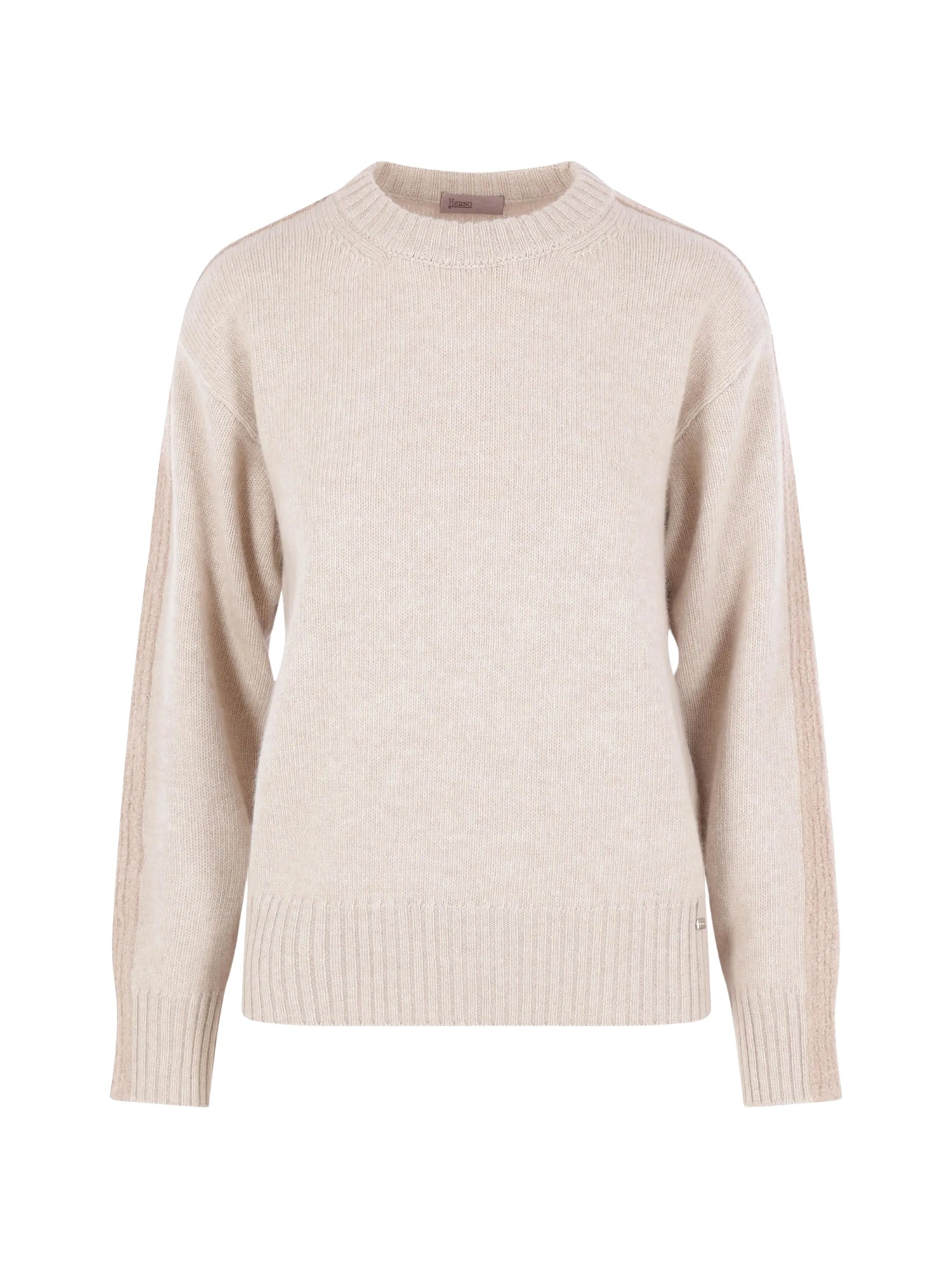 Maglione a costine con banda bouclé<BR/> Herno MG00062DR 701001985 