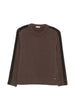 Maglione a coste con righe a contrasto