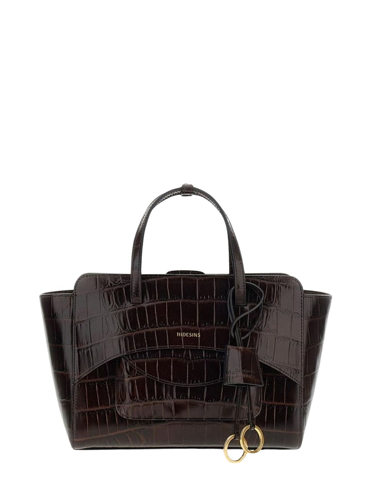 Borsa tote Flap M in pelle effetto coccodrillo HIDESINS FL12CCBRN COCCO BROWN 