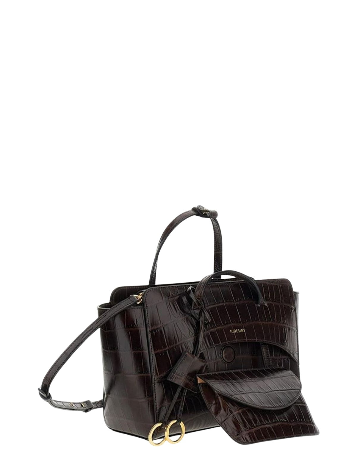 Borsa tote Flap M in pelle effetto coccodrillo HIDESINS FL12CCBRN COCCO BROWN 