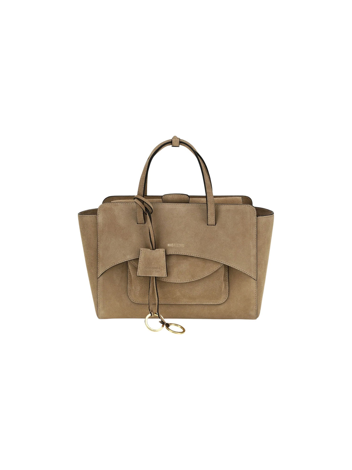 Borsa tote media Flap in suede HIDESINS FL12SDCML SUEDE CAMEL 